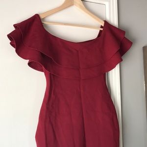 Burgundy tiered ruffle Top, Sz XS